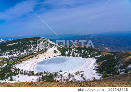 Goshikinuma swamp seen from Mt.Issaikyo Mountain climbing in Fukushima Goshikinuma swamp seen from Mt.Issaikyo Mountain climbing in Fukushima 101548428
