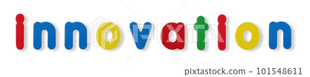 innovation word coloured magnetic letters with clipping path 101548611