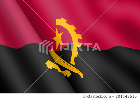 Angola waving flag 3d illustration wind ripple Angola waving flag 3d illustration wind ripple 101548616