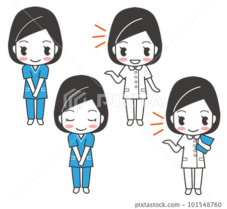 Two-headed nurse illustration set 101548760