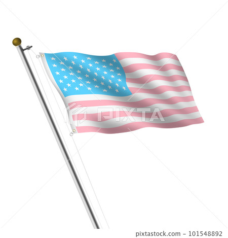 USA transgender flagpole 3d illustration on white with clipping path 101548892