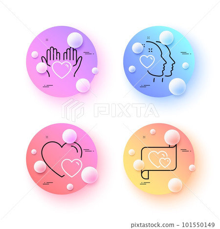 Love letter, Hearts and Hold heart minimal line icons. 3d spheres or balls buttons. Heart icons. For web, application, printing. Romantic relationships, Care love. Love letter line icon banner. Vector Love letter, Hearts and Hold heart minimal line icons. 3d spheres or balls buttons. Heart icons. For web, application, printing. Romantic relationships, Care love. Love letter line icon banner. Vector 101550149