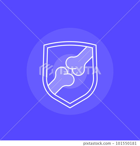 joint protection icon with a shield, vector 101550181