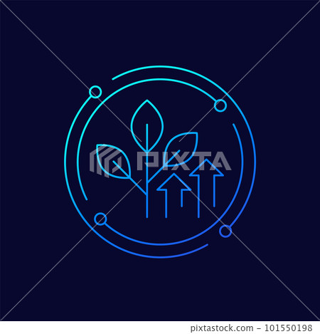 increase plant growth icon, line vector increase plant growth icon, line vector 101550198