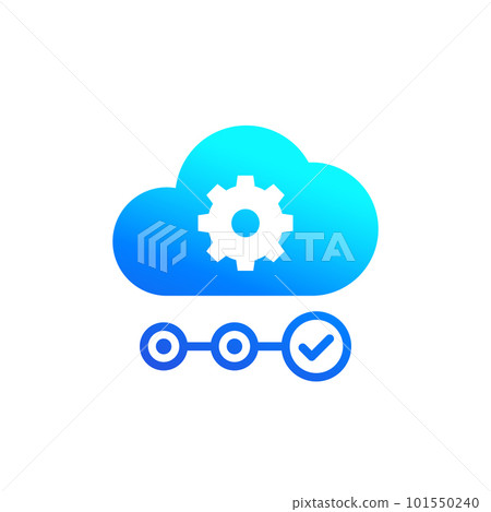 Cloud service icon on white Cloud service icon on white 101550240