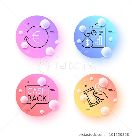 Exchange currency, Report and Money transfer minimal line icons. 3d spheres or balls buttons. Payment method icons. For web, application, printing. Vector Exchange currency, Report and Money transfer minimal line icons. 3d spheres or balls buttons. Payment method icons. For web, application, printing. Vector 101550268