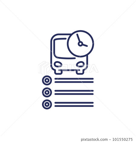 bus schedule, timetable line icon bus schedule, timetable line icon 101550275