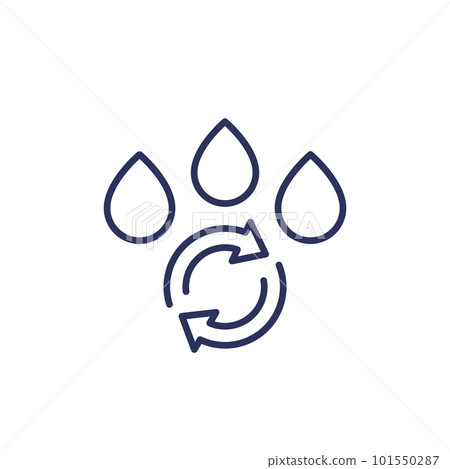 reuse water line icon on white 101550287