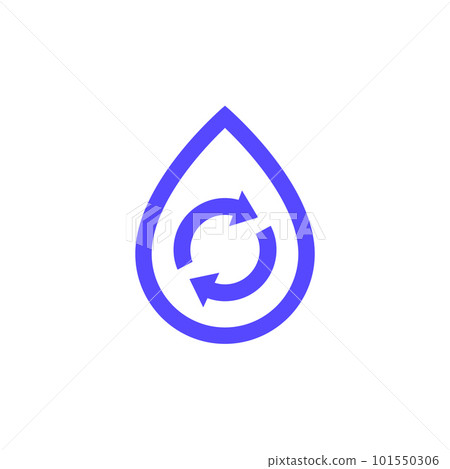 reuse water icon with a drop 101550306