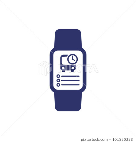 bus schedule app, timetable icon with smart watch bus schedule app, timetable icon with smart watch 101550358