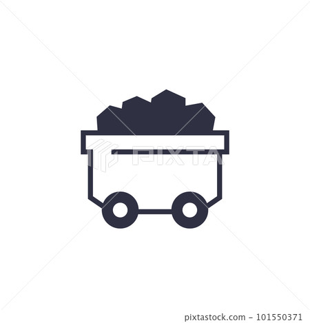 minecart or mine wagon icon on white 101550371