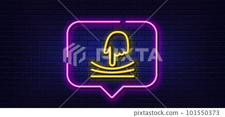 Neon light speech bubble. Elastic line icon. Resilience material sign. Neon light background. Elastic glow line. Brick wall banner. Vector Neon light speech bubble. Elastic line icon. Resilience material sign. Neon light background. Elastic glow line. Brick wall banner. Vector 101550373