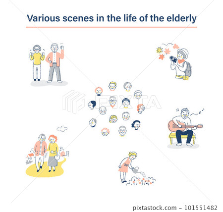 Various life scene sets for the senior generation 101551482
