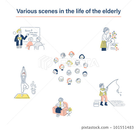 Various life scene sets for the senior generation 101551483