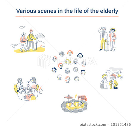 Various life scene sets for the senior generation 101551486