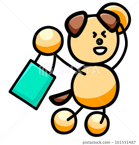 An illustration of a dog that makes you feel better after shopping (horizontal version) dog 101551487