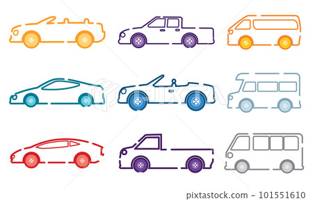 Set of colored cars icons Vector Set of colored cars icons Vector 101551610
