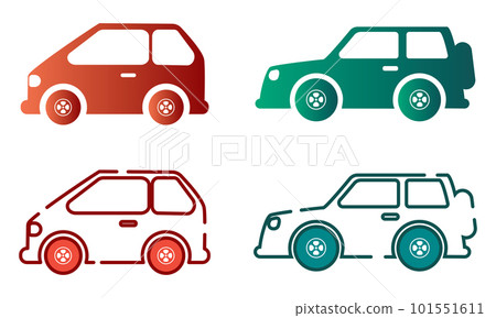 Set of colored cars icons Vector Set of colored cars icons Vector 101551611