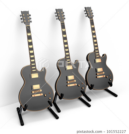 Set of electric acoustic guitar isolated on white background. Set of electric acoustic guitar isolated on white background. 101552227