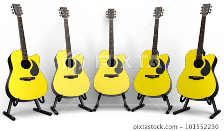 Set of electric acoustic guitar isolated on white background. 101552230