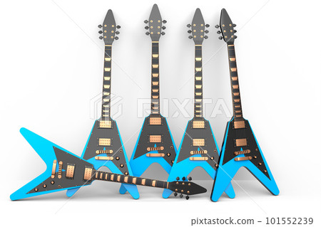 Set of electric acoustic guitar isolated on white background. Set of electric acoustic guitar isolated on white background. 101552239