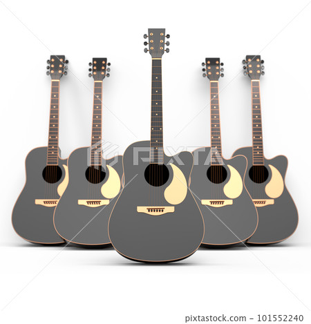 Set of electric acoustic guitar isolated on white background. Set of electric acoustic guitar isolated on white background. 101552240