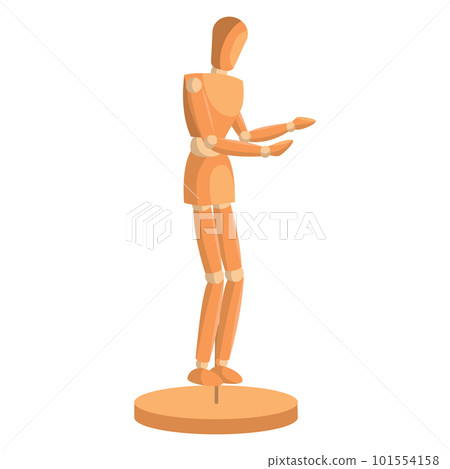 Isolated colored wooden mannequin model icon Vector 101554158