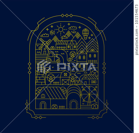 Artdeco Countryside Map Field 101554673