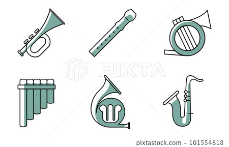 Set of different musical instrument icons Vector Set of different musical instrument icons Vector 101554818