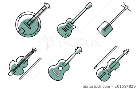 Set of different musical instrument icons Vector Set of different musical instrument icons Vector 101554820