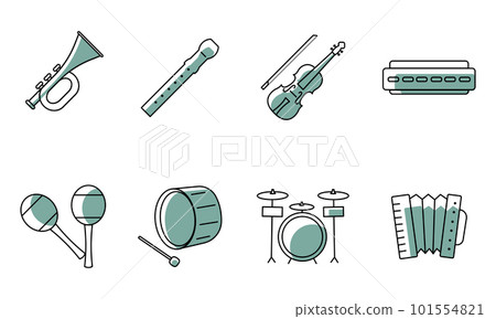 Set of different musical instrument icons Vector Set of different musical instrument icons Vector 101554821