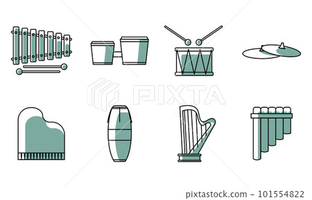 Set of different musical instrument icons Vector Set of different musical instrument icons Vector 101554822