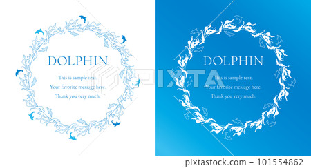 Material_frame set_decorative frame with a dolphin motif. Simple and classy image of summer Material_frame set_decorative frame with a dolphin motif. Simple and classy image of summer 101554862