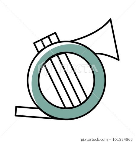 Isolated colored children sketch of horn icon Vector Isolated colored children sketch of horn icon Vector 101554863