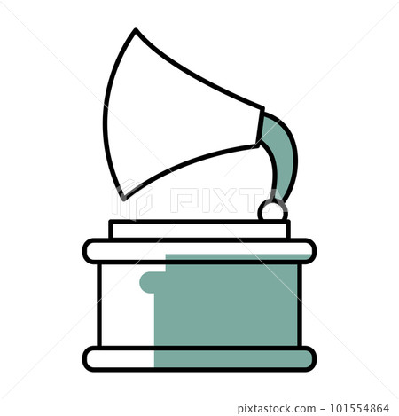 Isolated colored children sketch of turntable icon Vector Isolated colored children sketch of turntable icon Vector 101554864