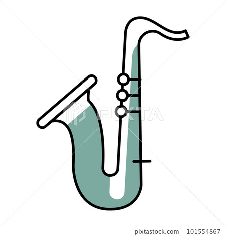 Isolated colored children sketch of saxophone icon Vector Isolated colored children sketch of saxophone icon Vector 101554867