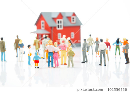 miniature people. different people stand on a white background miniature people. different people stand on a white background 101556536
