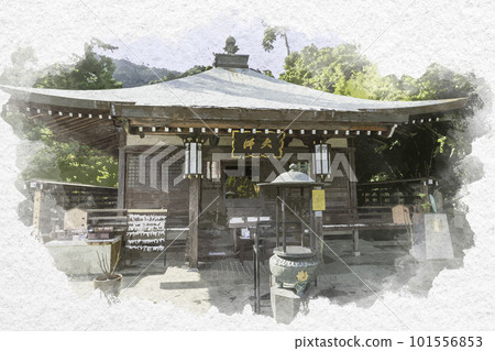 Watercolor-style Miyajima Daishoin Daishido, Hatsukaichi City, Hiroshima Prefecture 101556853