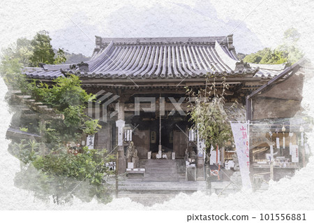 Watercolor-style Miyajima Daisho-in Imperial Prayer Hall, Hatsukaichi City, Hiroshima Prefecture 101556881