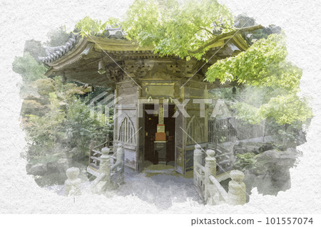 水彩風格宮島大聖院萬福堂廣島縣廿日市市 101557074