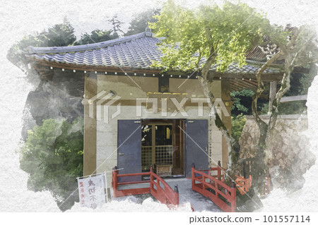 Watercolor-style Miyajima Daisho-in Reiho-do Hall, Hatsukaichi City, Hiroshima Prefecture Watercolor-style Miyajima Daisho-in Reiho-do Hall, Hatsukaichi City, Hiroshima Prefecture 101557114