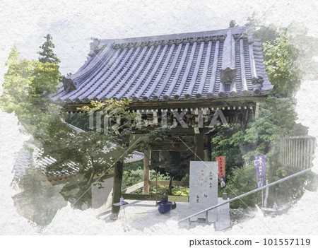 廣島縣廿日市宮島大聖院的水彩風格寺鐘 廣島縣廿日市宮島大聖院的水彩風格寺鐘 101557119
