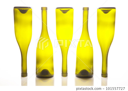 empty bottles of wine on white background 101557727