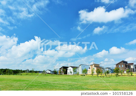清新的藍天和公園在城市 清新的藍天和公園在城市 101558126