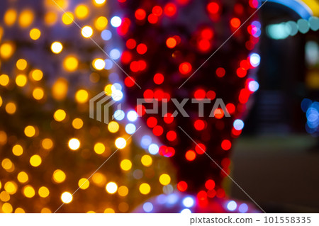 background blurred abstraction of colored lanterns and decorations. 101558335