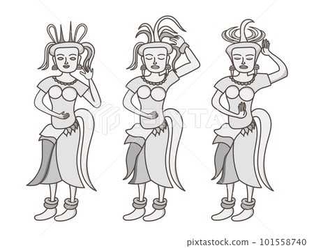 Cambodian ruins relief, Devata dancing the Apsara dance 101558740