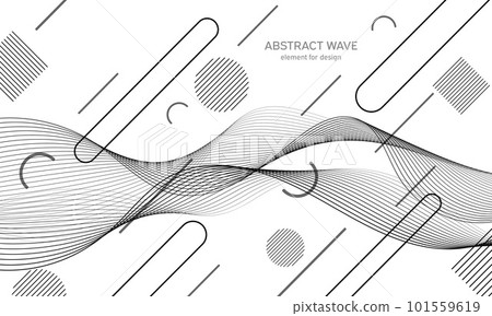 Abstract wave element for design. Digital frequency track equalizer. Stylized line art background. 101559619