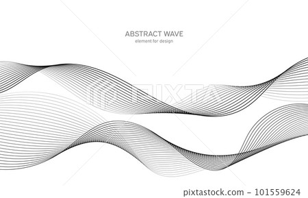 Abstract wave element for design. Digital frequency track equalizer. Stylized line art background. Vector illustration. Wave with lines created using blend tool. Curved wavy line, smooth stripe. Abstract wave element for design. Digital frequency track equalizer. Stylized line art background. Vector illustration. Wave with lines created using blend tool. Curved wavy line, smooth stripe. 101559624