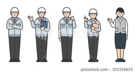 Worker's whole body illustration set Worker's whole body illustration set 101559653