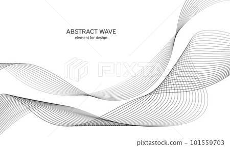 Abstract wave element for design. Digital frequency track equalizer. Stylized line art background. Vector illustration. Wave with lines created using blend tool. Curved wavy line, smooth stripe. Abstract wave element for design. Digital frequency track equalizer. Stylized line art background. Vector illustration. Wave with lines created using blend tool. Curved wavy line, smooth stripe. 101559703